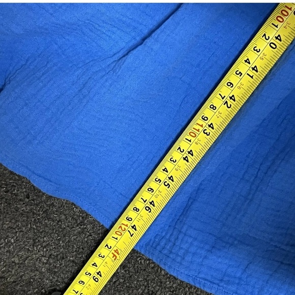 RAILS Valeria Midi Dress Palace Blue Soft Cotton Gauze Pockets Tie Shoulder S - Picture 9 of 9